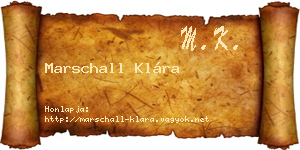 Marschall Klára névjegykártya